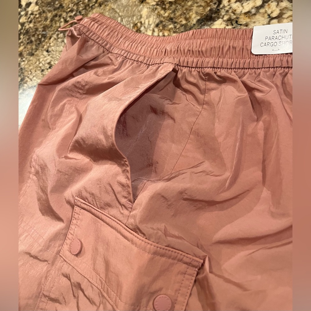 NWT PINK VS Satin Parachute Cargo Shorts - Picture 10 of 14